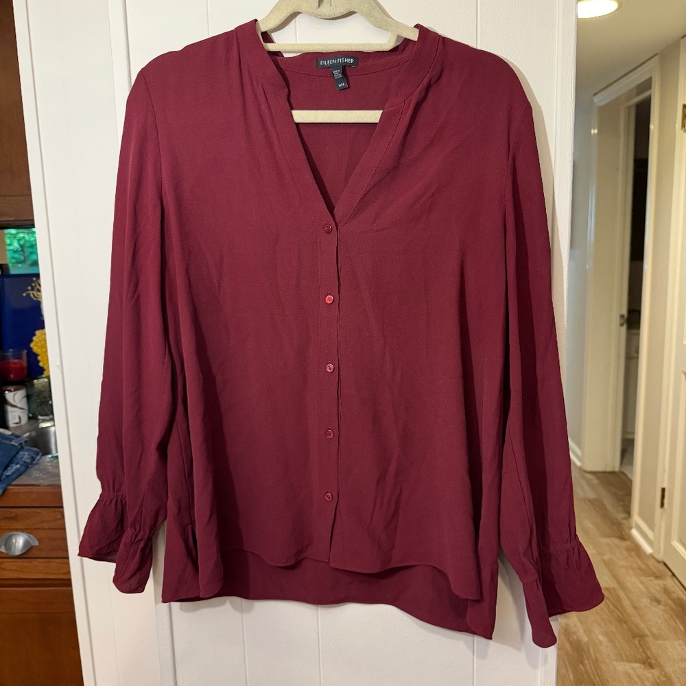 Eileen Fisher shirt - Cranberry - M - EUC